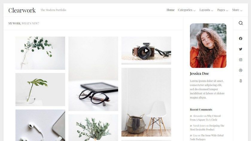 WordPress Artwork Showcase Blog Theme Clearwork